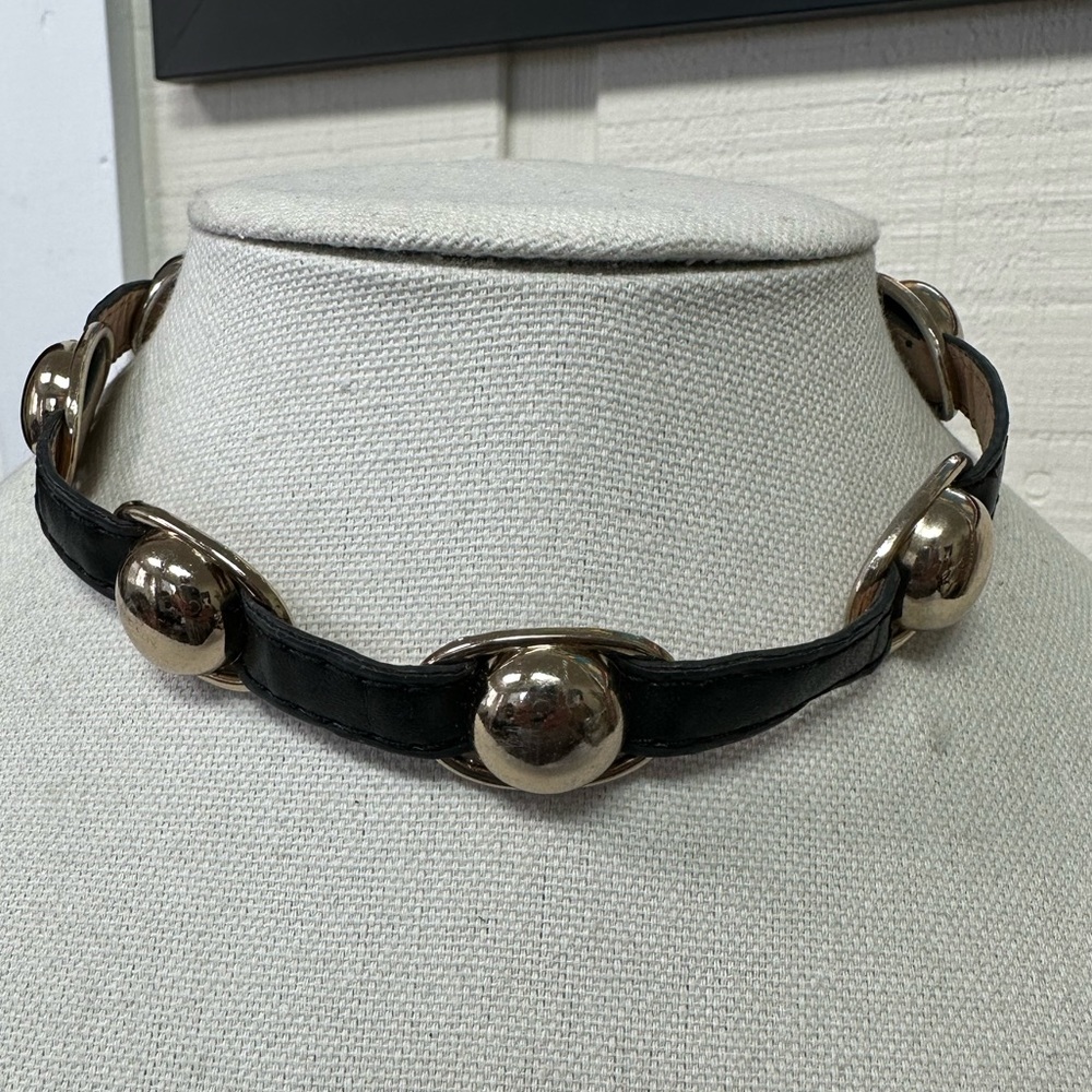Older choker style necklace with goldtone orbs